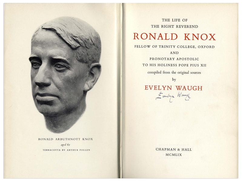 Evelyn Waugh Signed First Edition of His Heralded Biography ''The Life of Ronald Knox''